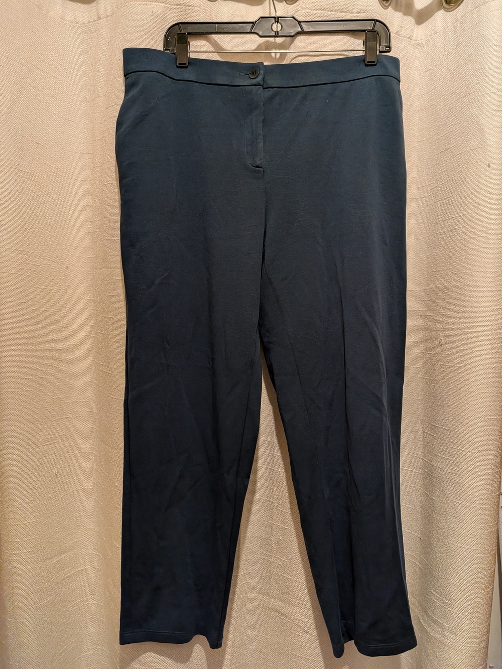 Eileen Fisher Deep Navy Knit Pants With Pockets L